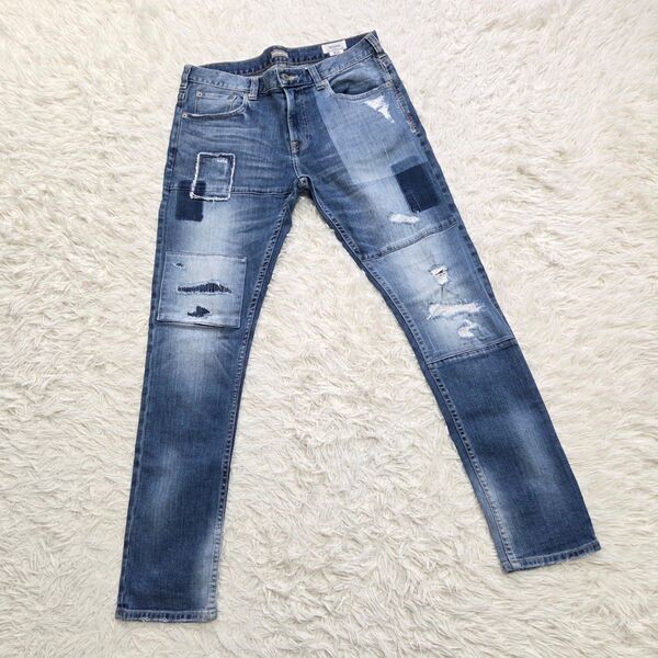 BAYFLOW ベイフロー デニム パッチワーク パンツ ダメージ加工 サイズ31