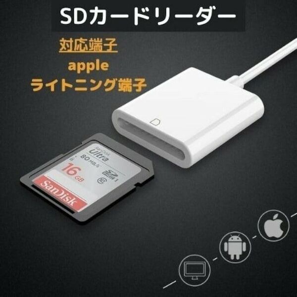 o017 iPhone iPad SDカードカメラリーダー データ転送 ライトニング アイフォン アンドロイド482017