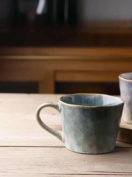 2個セット ヴィンテージ窓焼き セラミックコーヒーカップ 素朴スタイル オフィス マグカップ702344