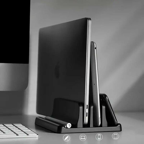 ラップトップスタンドホルダー MacBook・iPad対応 デスクトップ メタルベース クラムシェル シンプル199092