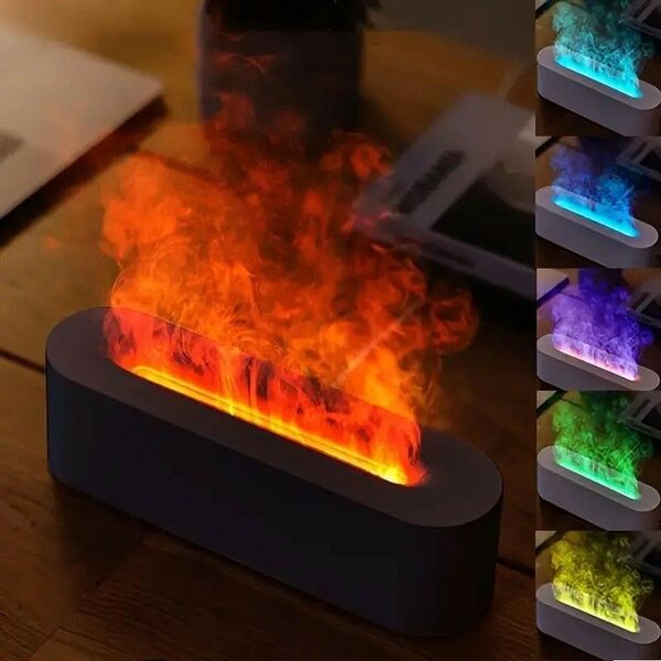 アロマセラピーディフューザー 炎の光付き USB電源 操作 簡単 シンプル お洒落 雰囲気 インテリア332464
