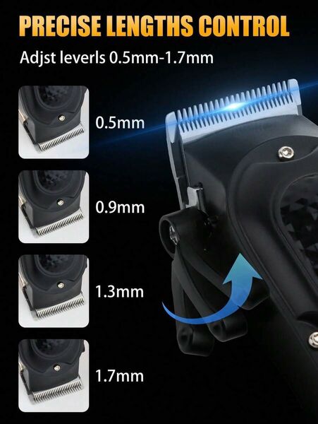 メンズ 電動ヘアクリッパー USB充電式 トリマー プロフェッショナル コードレス バリカン シェーバー654991