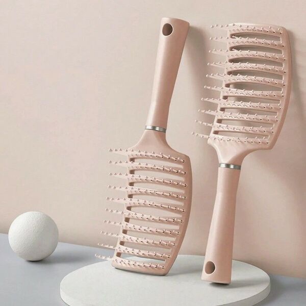 プロフェッショナル デタングリングヘアブラシ 大サイズ 幅広 くし クシ 頭皮マッサージ ピンク184436
