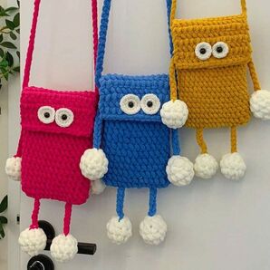 ユニーク 手作り クロシェ編み かわいい ミニショルダーバッグ ポップカラー カジュアル お洒落 レディース820405