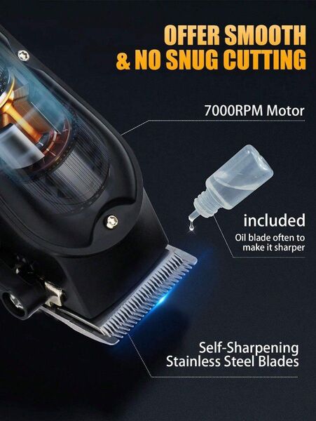 メンズ 電動ヘアクリッパー USB充電式 トリマー プロフェッショナル コードレス バリカン シェーバー223539