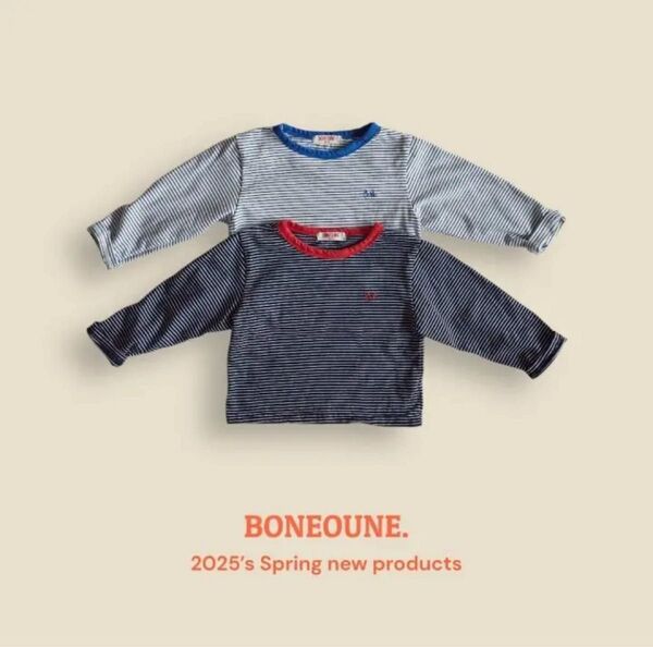 新品未使用.boneoune ボーダーロンT Msize