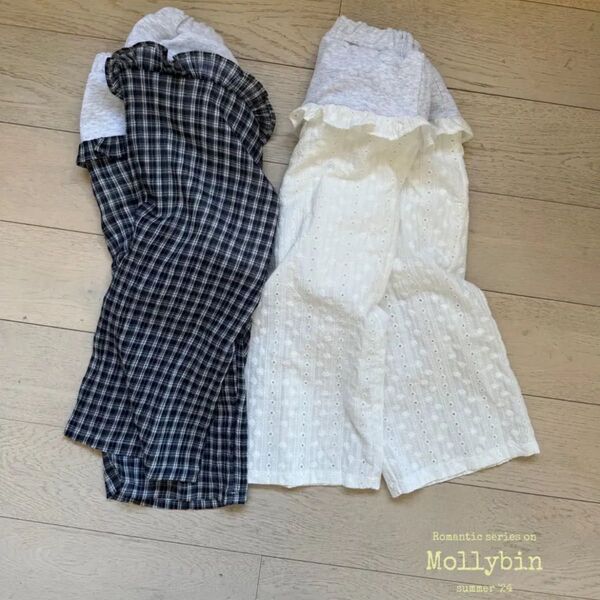 試着のみ.mollybin サマーレースパンツ Msize