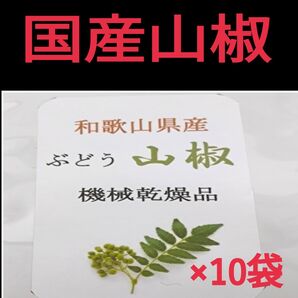 【高品質】山椒の実 和歌山 有田 乾燥 ぶどう山椒 20g×10袋
