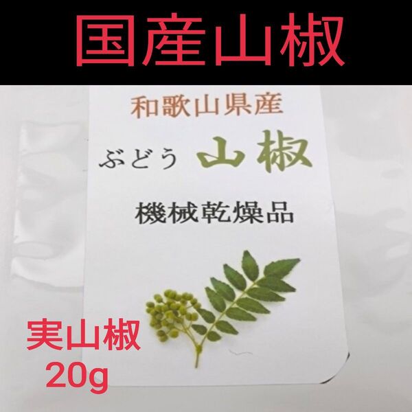 【高品質】山椒の実 和歌山 有田 乾燥 ぶどう山椒 20g
