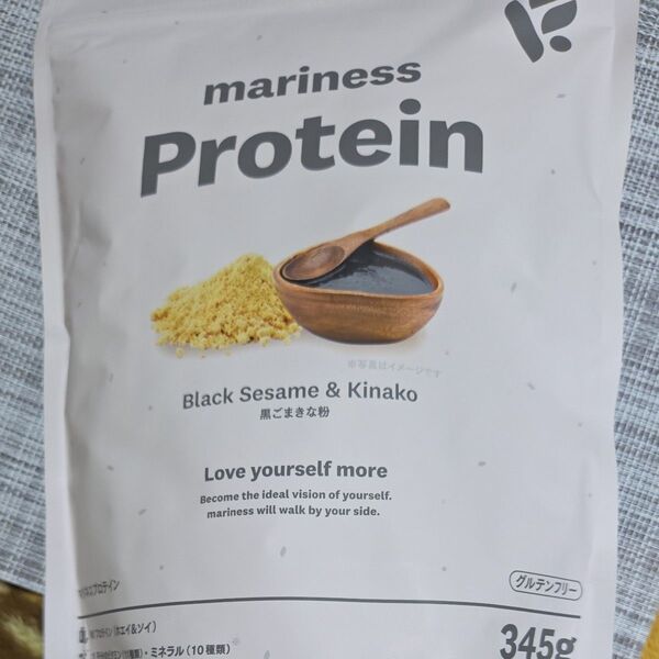 mariness マリネス プロテイン 黒ごまきな粉 345g