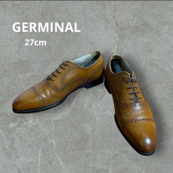GERMINAL 革靴 ストレートチップ 本革 ブラウン ビジネスシューズ