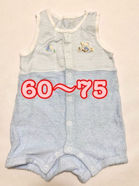 【美品】半袖 タンクトップ 夏 ロンパース カバーオール プレオール 60 70 75 男の子 女の子 familiar 子供