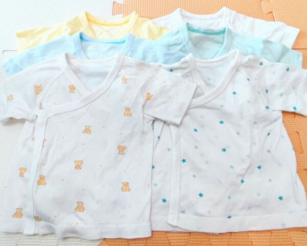 ユニクロ UNIQLO ベビー服 短肌着 新生児肌着 イエロー、ブルー、ホワイト、クマ、スター サイズ50〜60