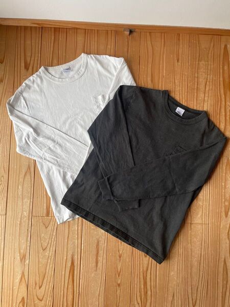 champion T1011 ポケット付き 長袖Tシャツ 2枚セット made in USA