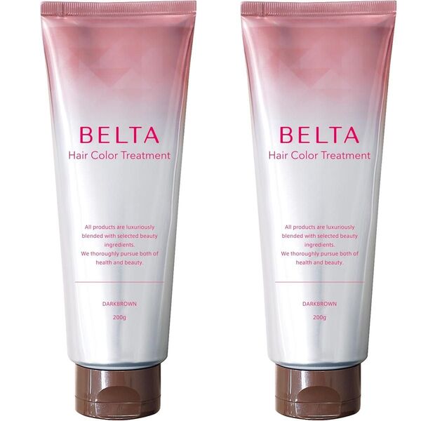 2本セット BELTA ベルタ ヘアカラートリートメント ダークブラウン 白髪染め 無添加 ジアミンフリー 低刺激 敏感肌