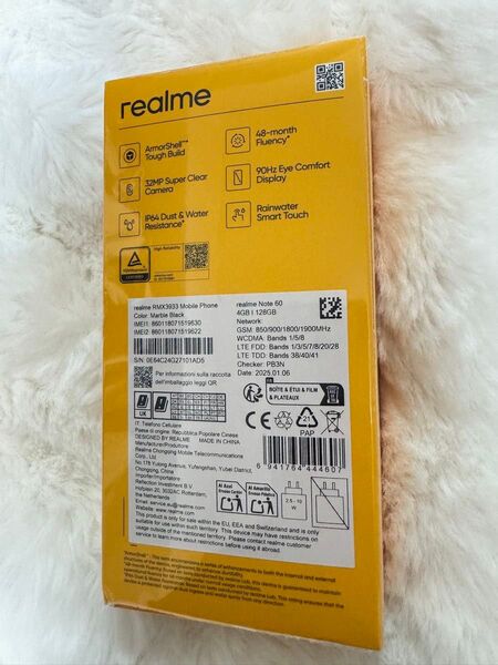 Realme Note 60 SIMフリー 4GB+128GB グローバルバージョン、4G LTE、Android 14 NEW