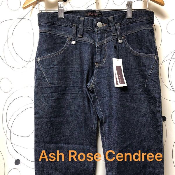 新品 タグ付き【Ash Rose Cendree アッシュローズセンドリー】ストレート デニムパンツ 38Y インディゴ 日本製
