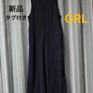 新品 タグ付き【GRL グレイル】サロペット ネイビー