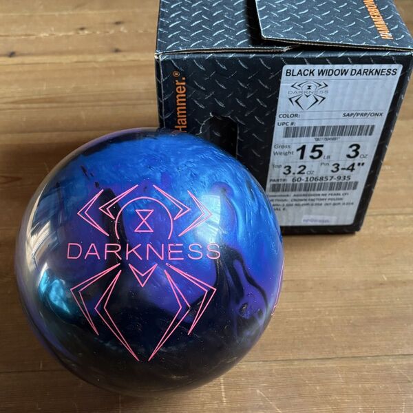 【新品】ボウリングボール ハンマー ブラックウィドーダークネス 15lb03oz