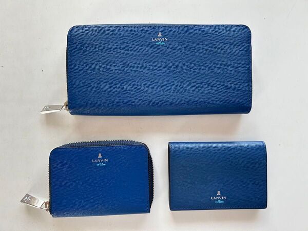 【美品】LANVIN en bleu ランバンオンブルー長財布& コインケース&名刺入れ