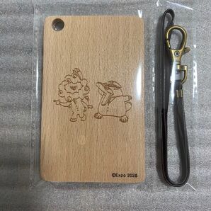【ICOCA 無し】大阪万博 2025 限定 木製パスケース B 万博記念 イコちゃん ミャクミャク 新品