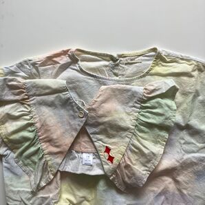 gou付け襟&ワンピースセット ダイダイ柄 Lサイズ