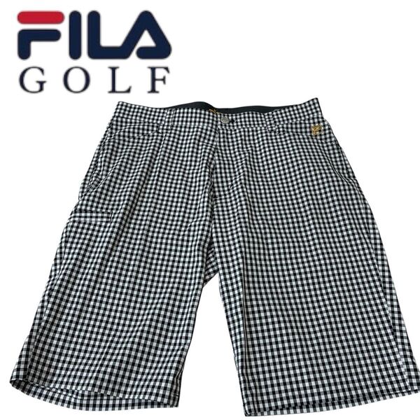 FILA GOLF ハーフパンツ チェック柄 サイズ90 美品 フィラゴルフ メンズ ショートパンツ ズボン ボトムス