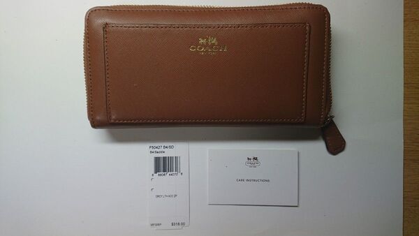 コーチ COACH 長財布 ラウンドファスナー F50427 B4/Saddle かなり中古品 財布 コーチ ラウンドファスナー