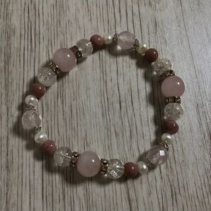 【同時購入値引き商品16】ブレスレット ピンク ストーン アクセサリー