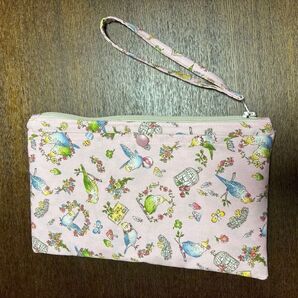 ハンドメイド お薬手帳ポーチ バッグインバッグ 処方箋、通帳、カードetc ストラップ付きでファスナーを開閉しやすい!