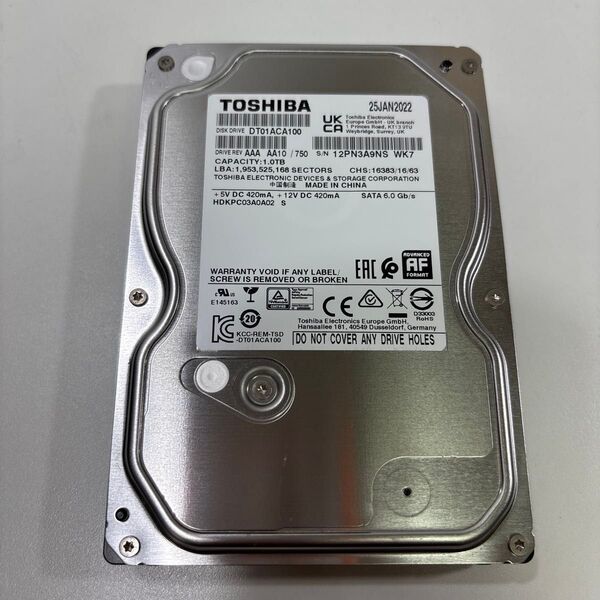 3.5インチ HDD 1TB 7218時間 ♯1561