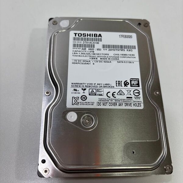 3.5インチ HDD 1TB 540時間 ♯1562