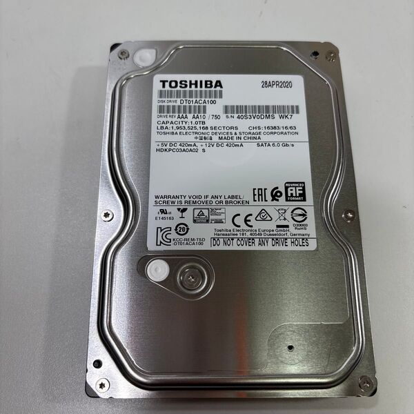 3.5インチ HDD 1TB 16307時間 ♯1566