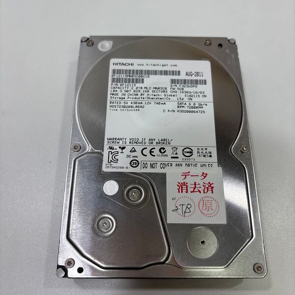 3.5インチ HDD 2TB 11988時間 ♯1596