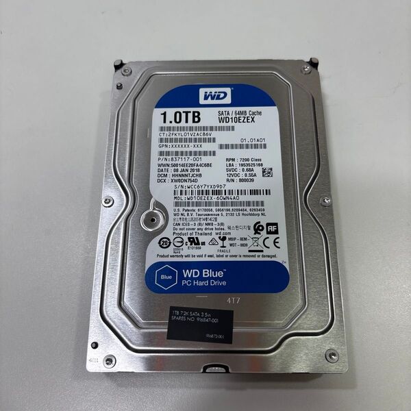 3.5インチ HDD 1TB 10091時間 ♯1617