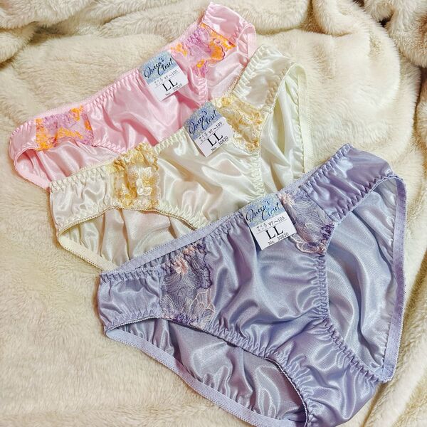 パンツ トリコットショーツ レース ショーツ LL ツルツル光沢