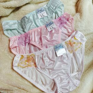 ショーツ トリコット レース 3枚セット パンツ レディース ツルツル光沢