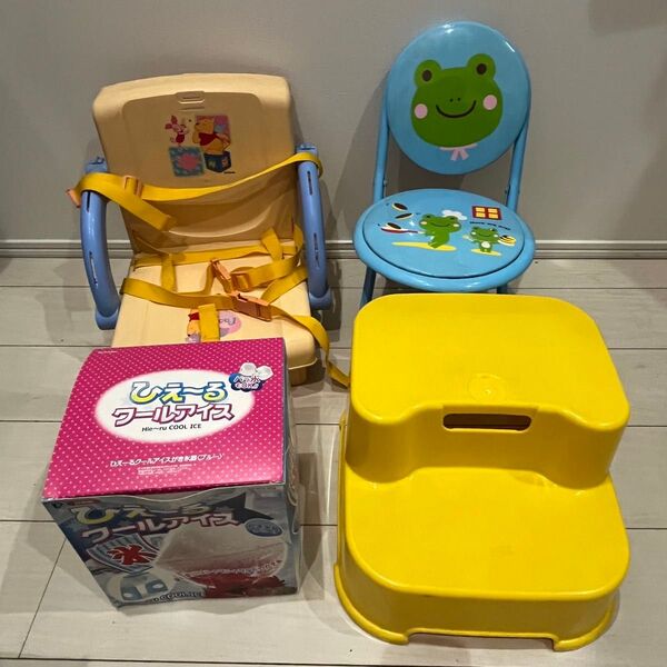 キッズ用品 バラエティセット パイプイス ステップ くまのプーさんイス かき氷器