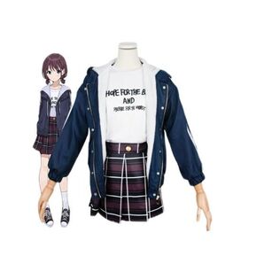 YAYANAガールズバンドクライコスプレ 井芹仁菜コスプレ 衣装 制服 女子制服 ウイッグ付き 靴下付き 靴付き