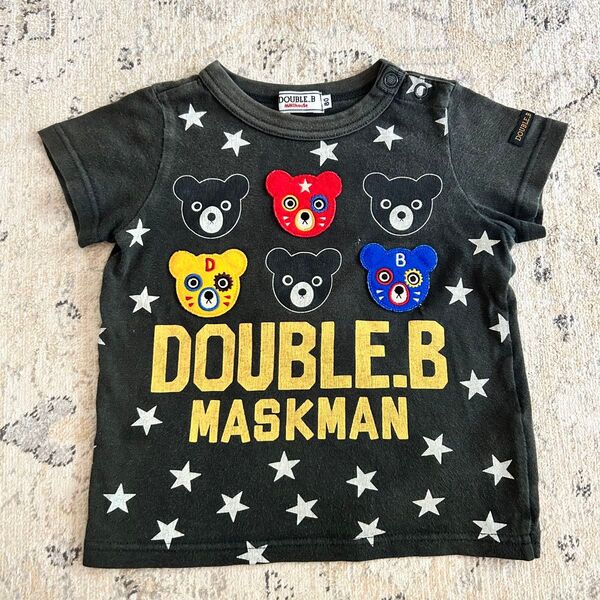【匿名配送】DOUBLE.B 星柄クマTシャツ 半袖 80cm ミキハウス 半袖Tシャツ 男の子