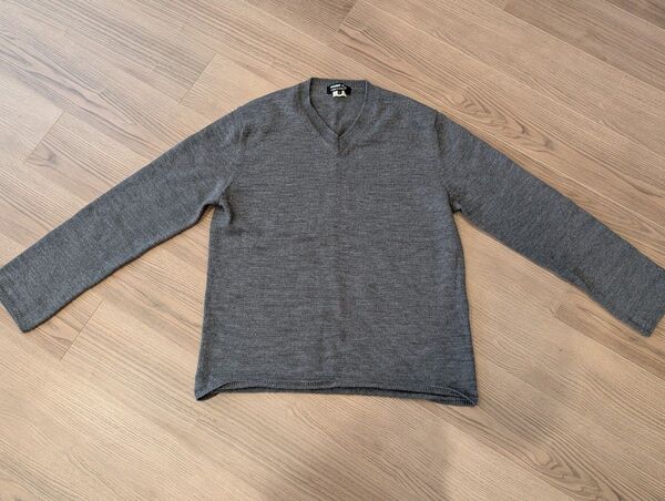 COMME des GARONS HOMME DEUX グレーVネックセーター