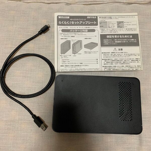 バッファロー 外付けHDD3tb 箱とアダプター無し