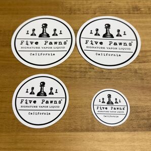 Five Pawns ステッカー シール 3種4枚セット 白 電子タバコ VAPE リキッド liquid レア