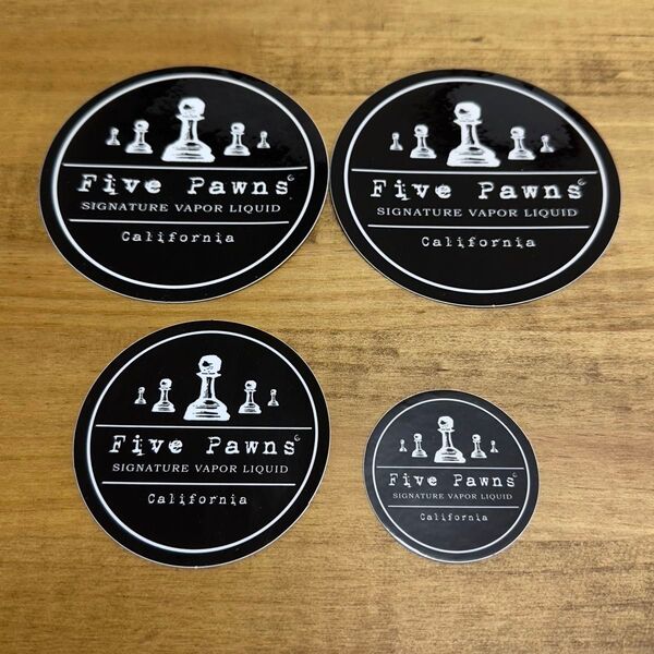 Five Pawns ステッカー シール 3種4枚セット 黒 電子タバコ VAPE リキッド liquid レア