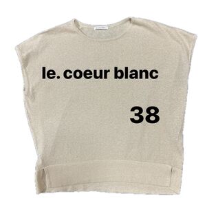 le.coeur blanc ノースリーブニット サマーニット ベージュ ラメニット 38 美品