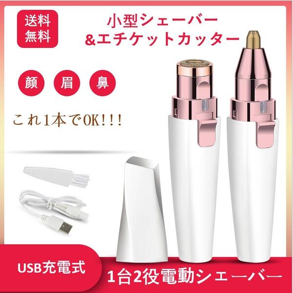 フェイスシェーバー 眉毛剃り カッター レディースシェーバー 脱毛 うぶ毛処理 ムダ毛処理 電動 USB充電 シェービング