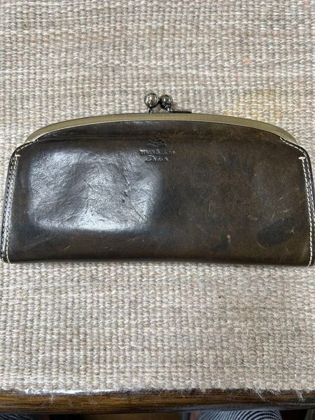 ダコタ 本革がま口 長財布 こげ茶