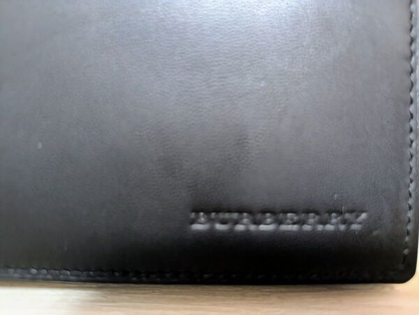 BURBERRY BLACK LABEL 二つ折り財布 ブラック レザー