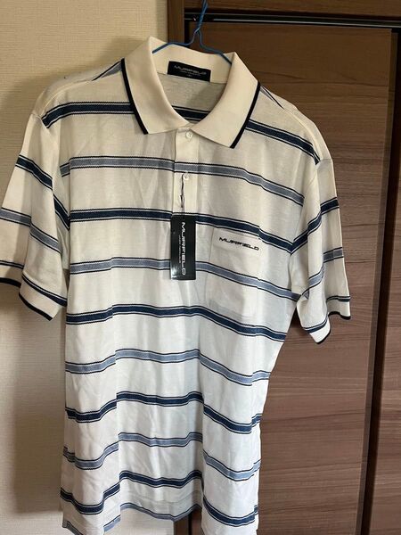 MUIRFIELD ジャックニクラウスポロシャツ 新品未使用 タグ付き Lサイズ ホワイト×ネイビー ボーダー柄