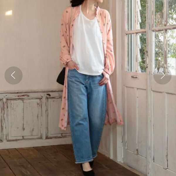 coen USAコットンフレイドヘムデニムパンツ